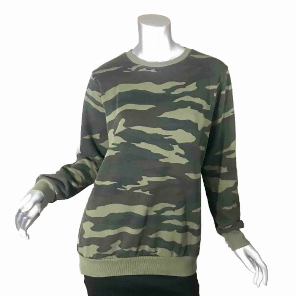 Forever 21 Women’s Medium Crew Neck Camo Sweatshirt Green